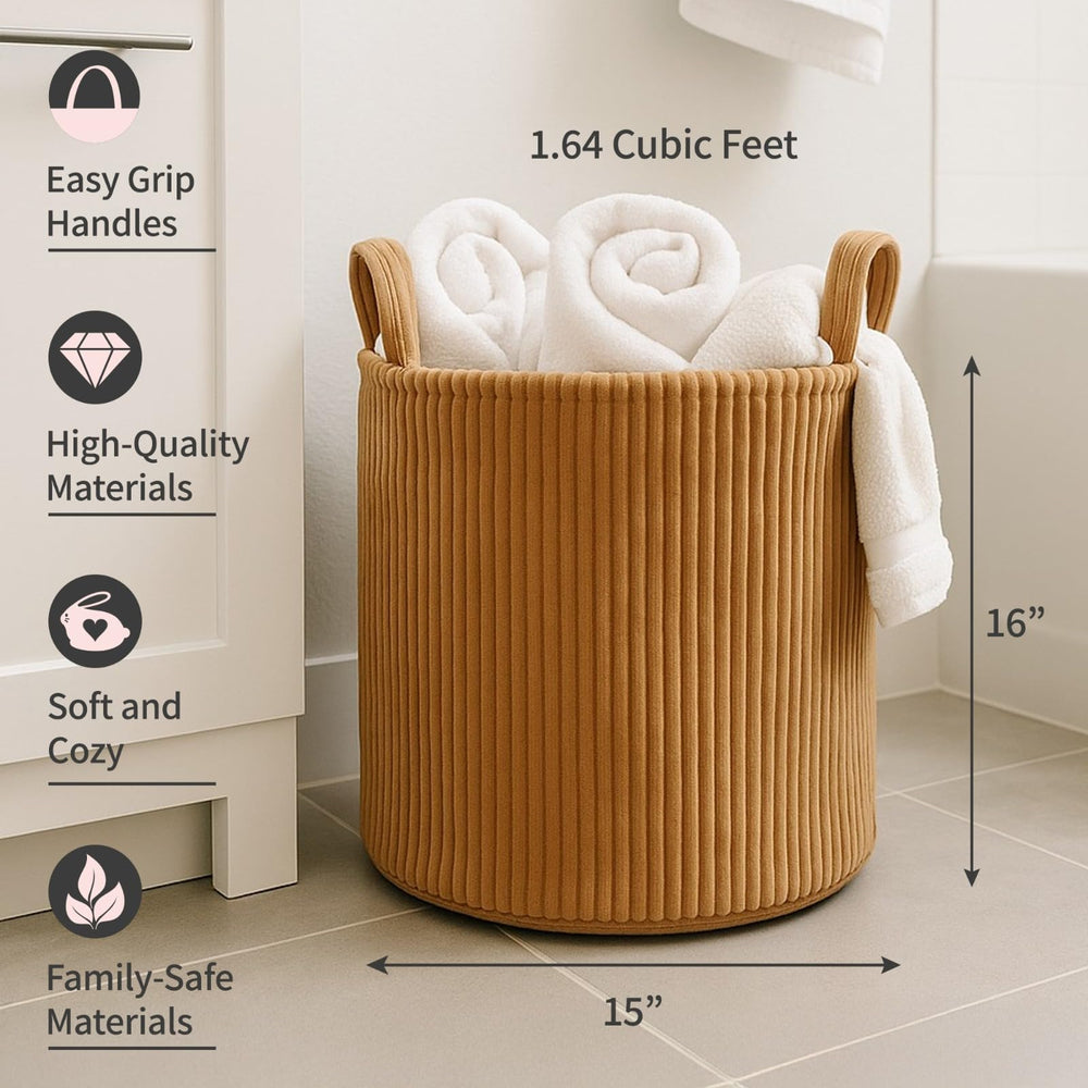 PUTSKA Blanket Basket round storage for blankets keeps living space clutter-free