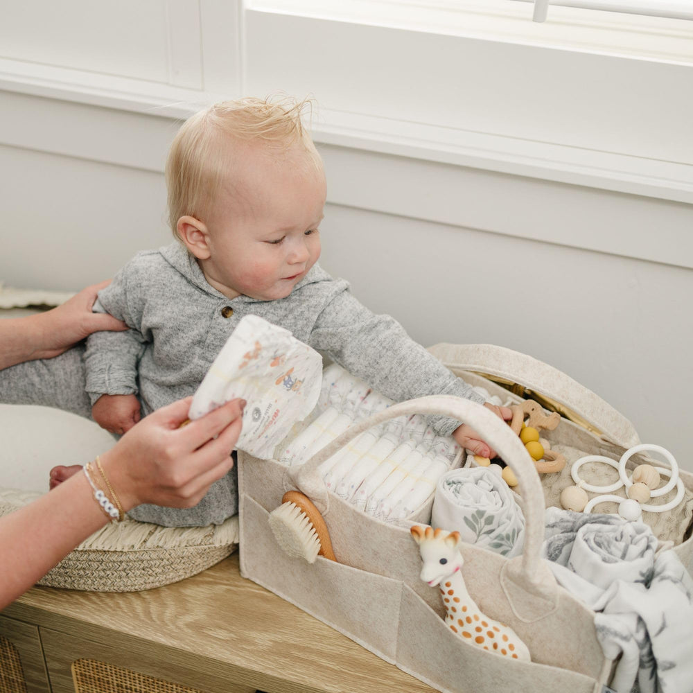 PUTSKA diaper caddy with long handles for easy carrying