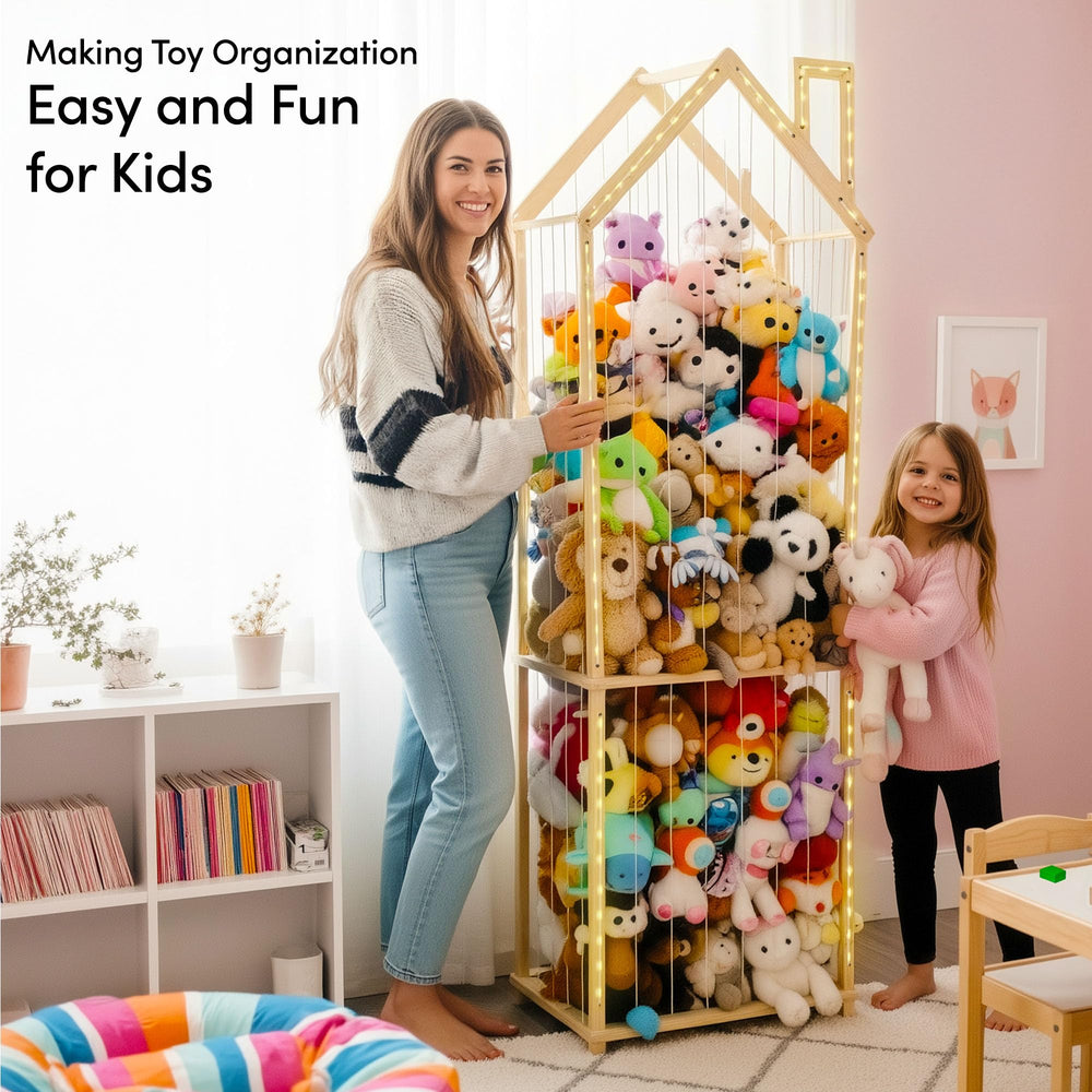 PUTSKA illuminated display for plushies adds visual interest and kid engagement.