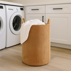 PUTSKA laundry basket hamper XXL in brown for bulky clothes and blankets.