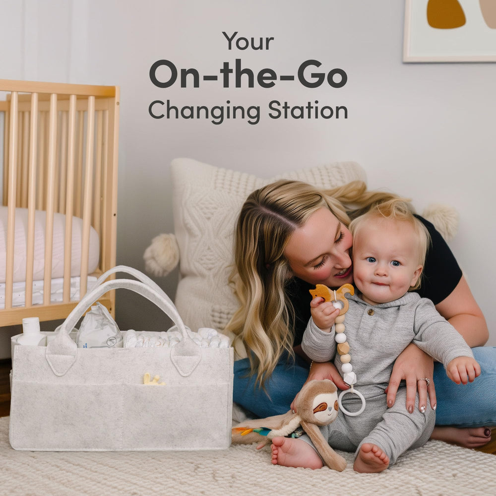 PUTSKA versatile nursery organizer adapts from changing to laundry tasks.