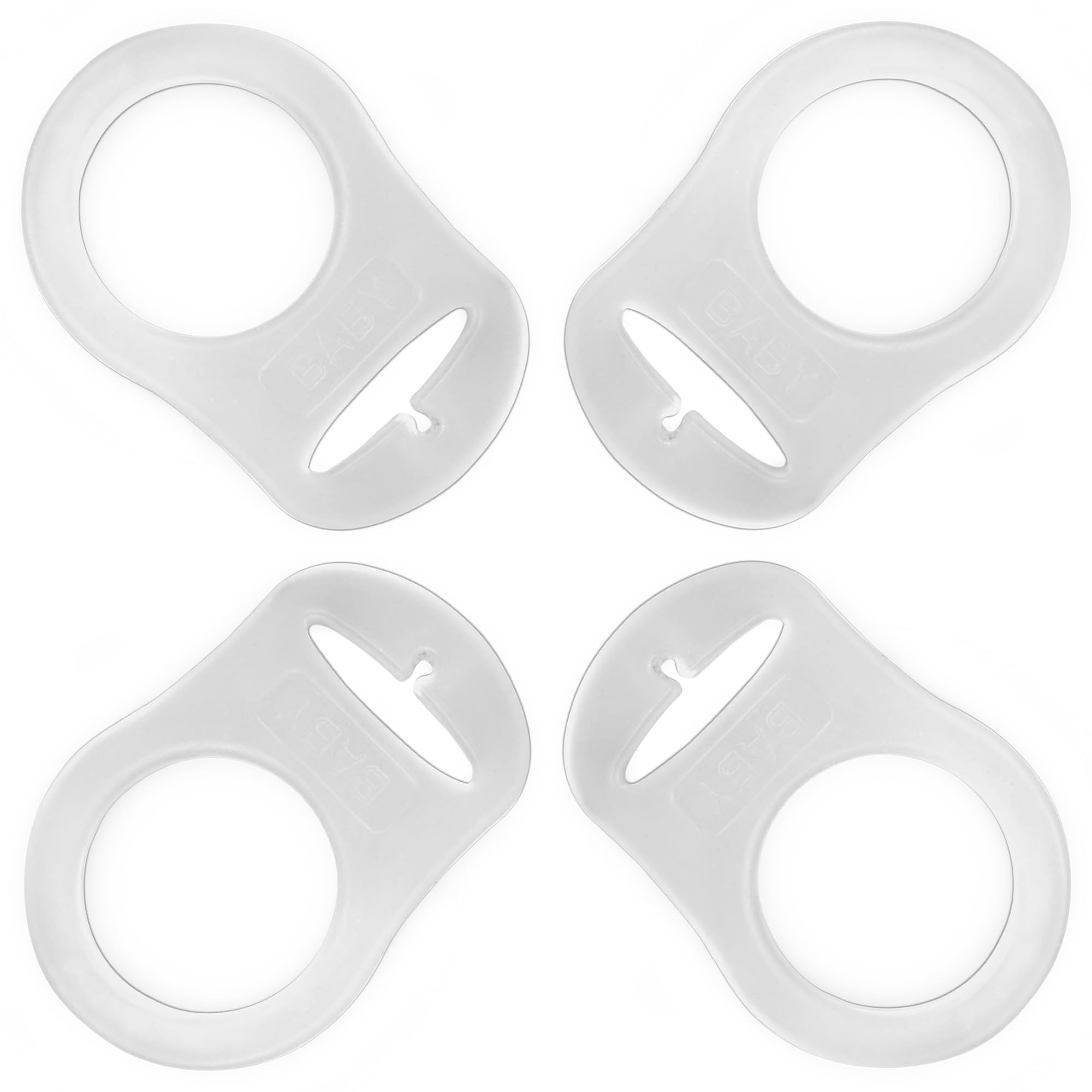 PUTSKA pacifier rings closeup showing mam compatibility and secure attachment option