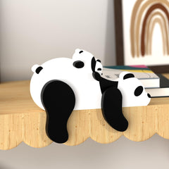 PUTSKA wooden panda ornament doubles as a safe decorative accent for nurseries.
