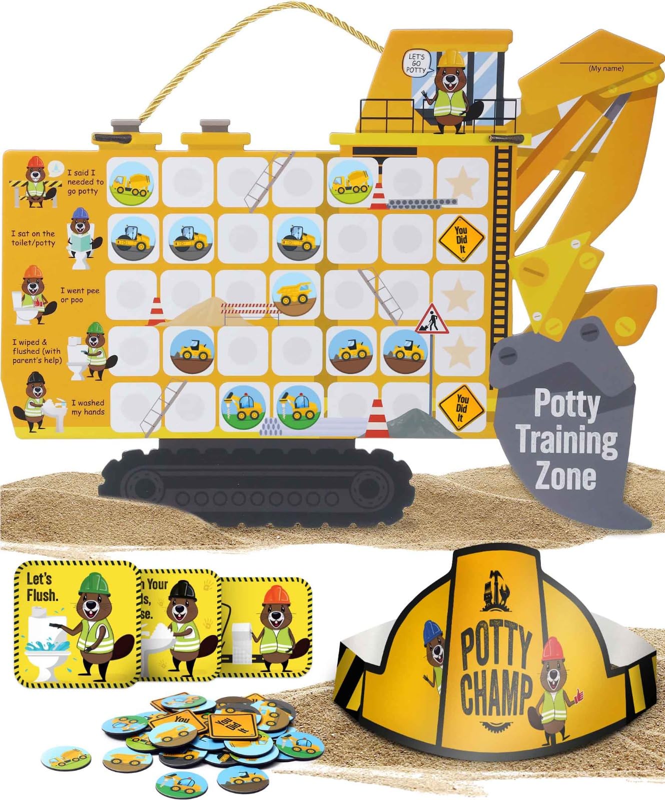 PUTSKA Potty Training Chart overall layout with stickers motivates toddlers.