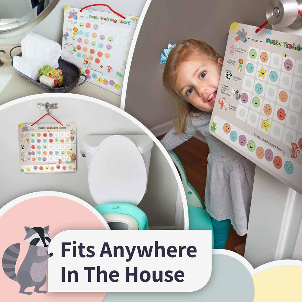 PUTSKA potty chart attached to potty or sink for flexible use.
