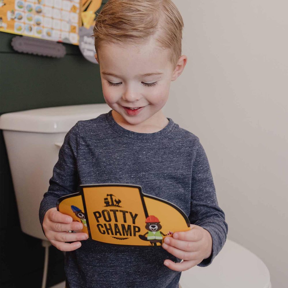 PUTSKA Potty Training Chart placed on potty demonstrates practical use.