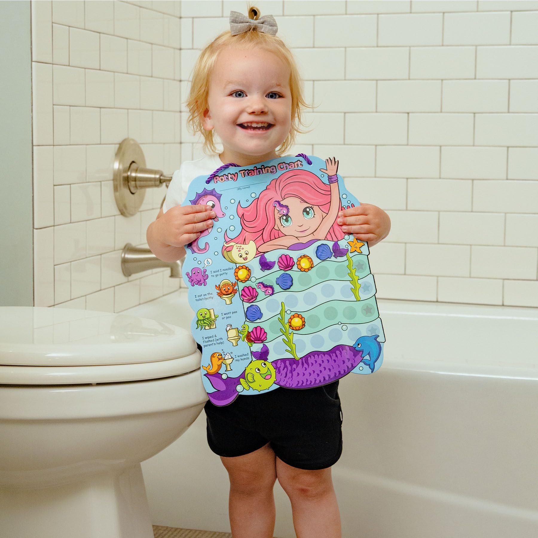 PUTSKA reusable mermaid stickers close-up for durable daily rewards