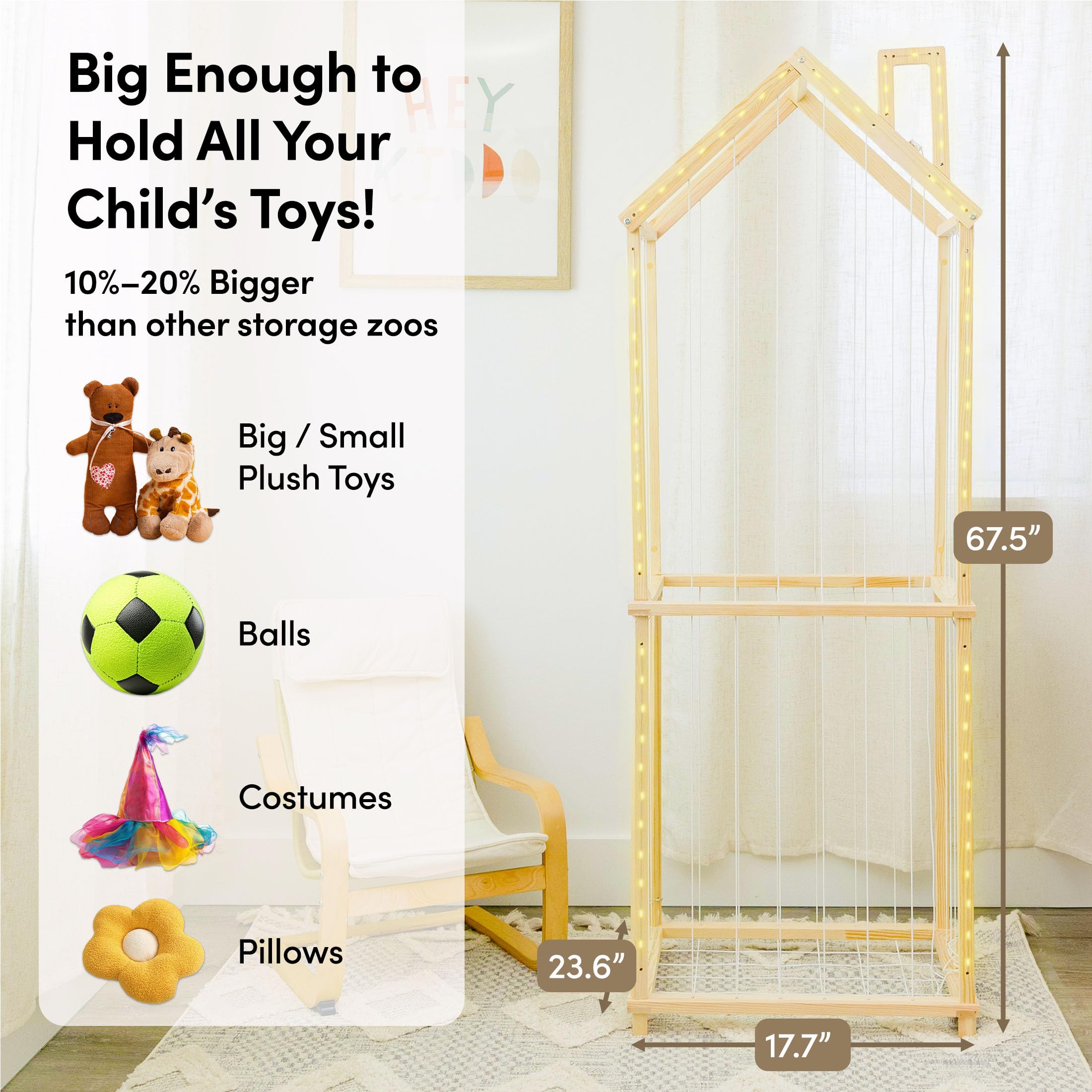 PUTSKA solid wood construction ensures durability for nursery organization.