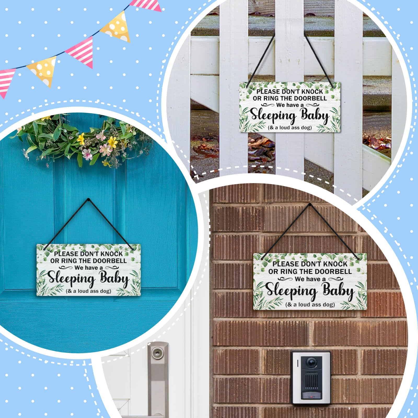 Putuo Decor baby room decor idea door sign complements nursery styling.