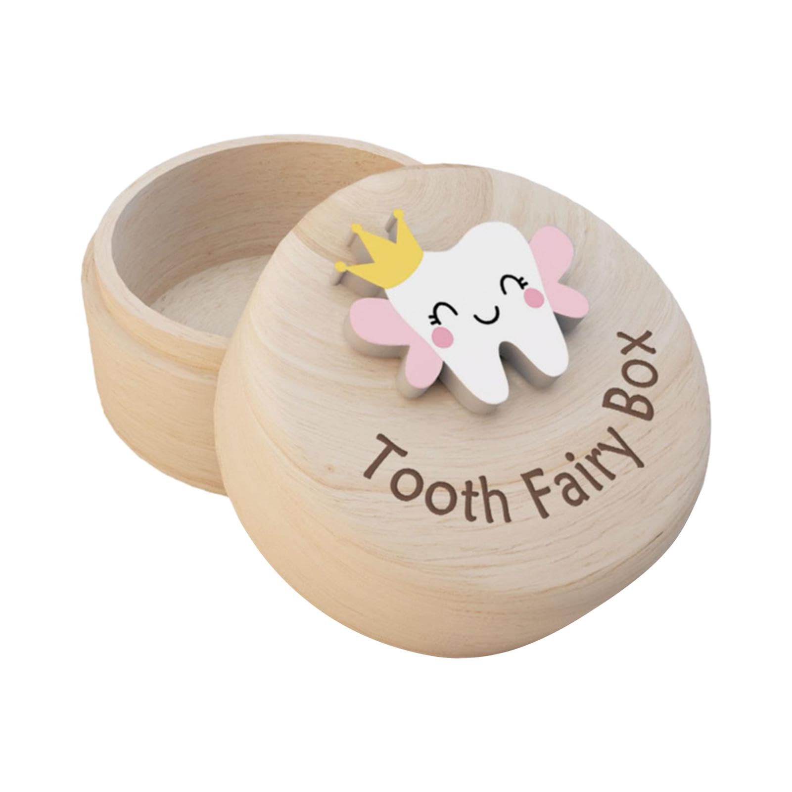 PUXING Tooth Fairy Box natural wood with rustic charm for lost teeth keepsakes
