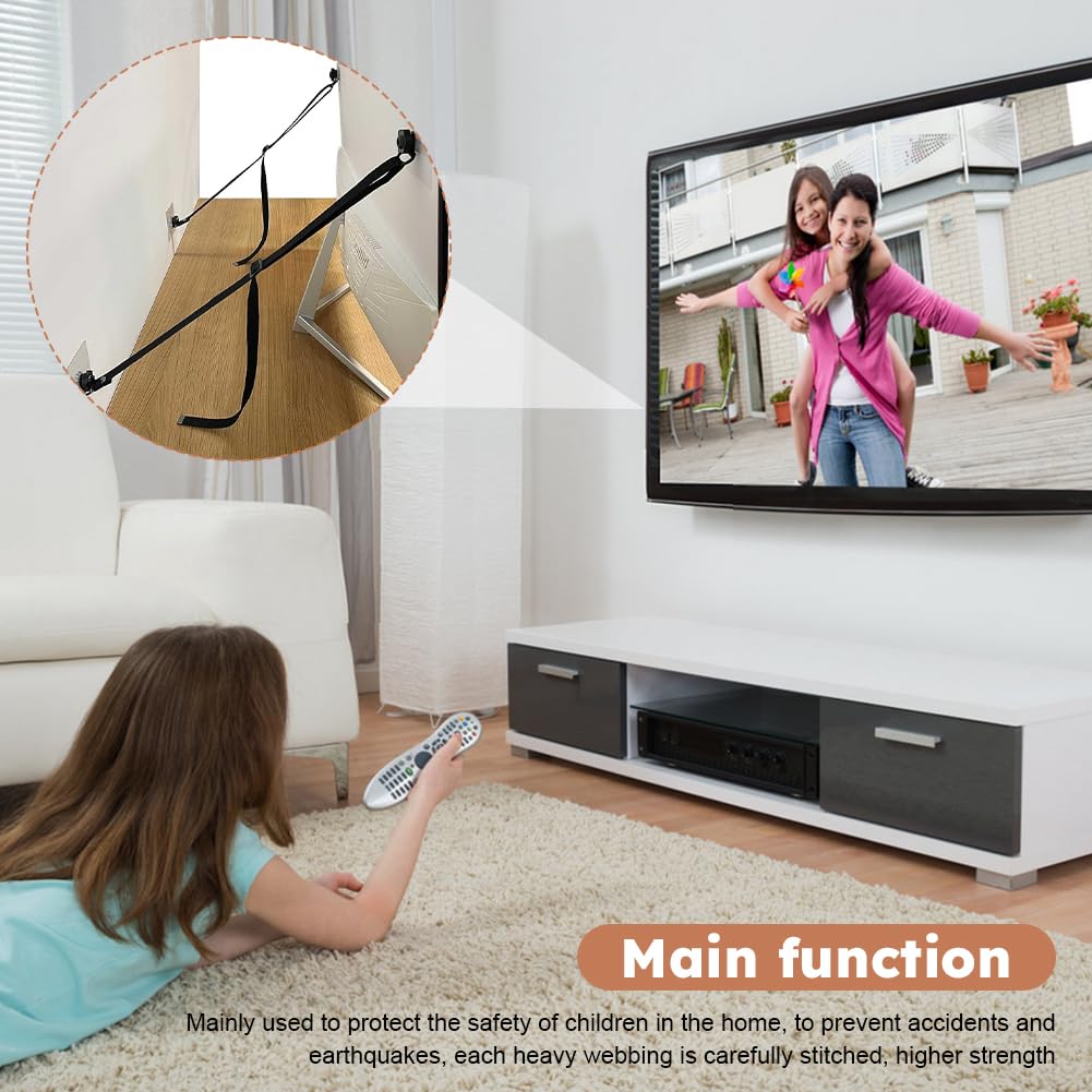 PUXING TV Safety Strap secures a wall-mounted TV for safer viewing.