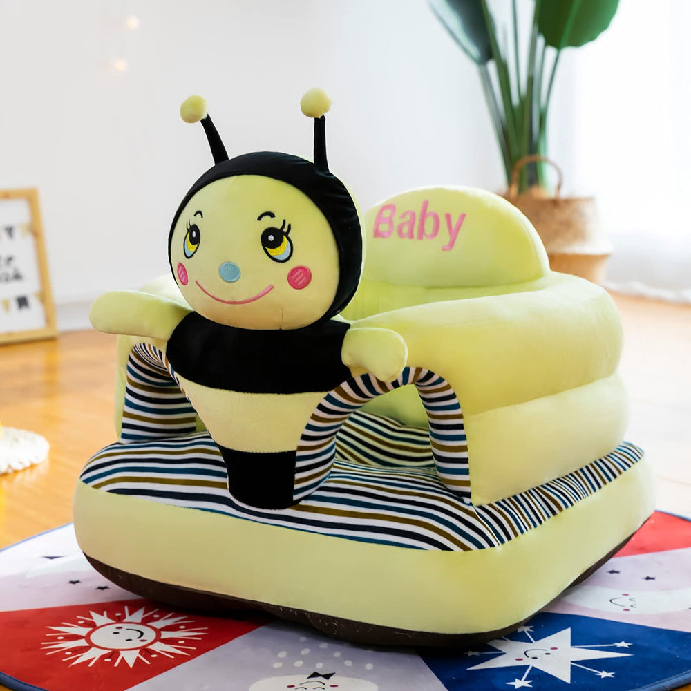PUXU Baby Support Seat Honeybee side view highlights contoured back support