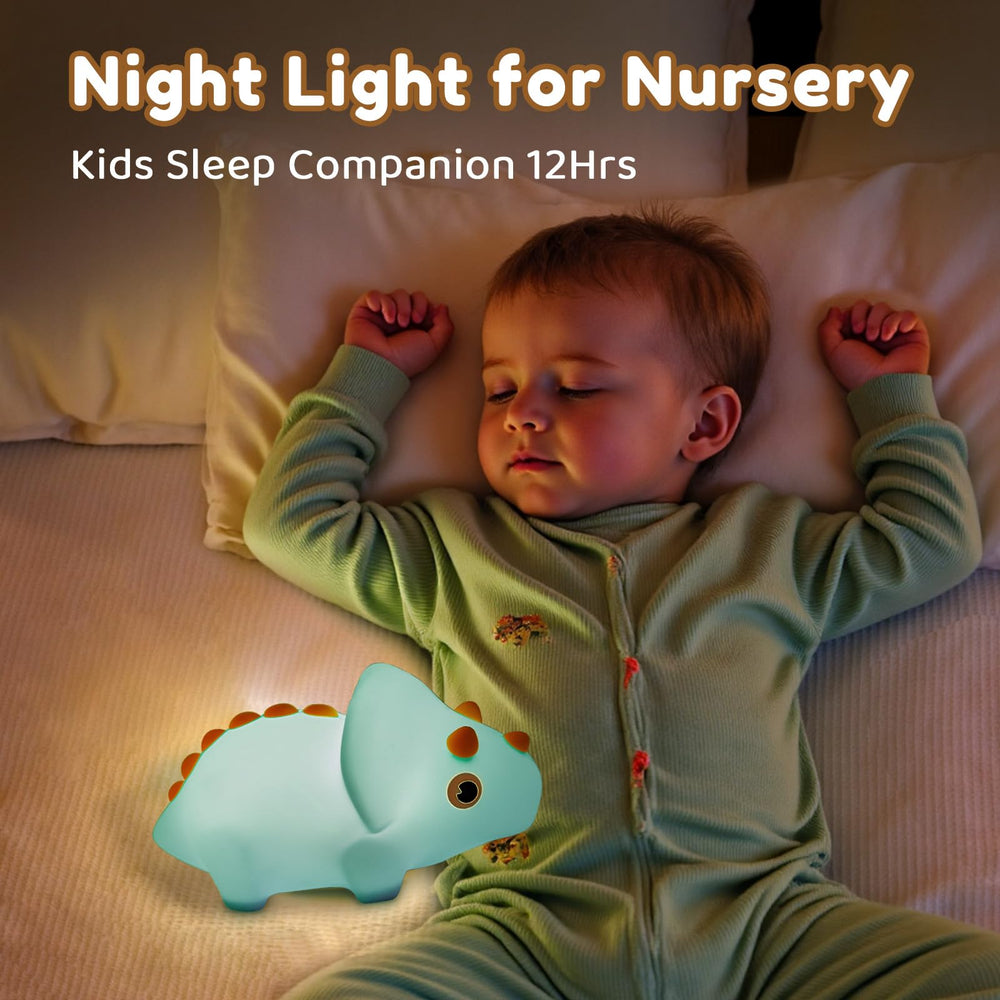 PVOGRT dinosaurs night light dimmable LED for adjustable brightness during storytime.