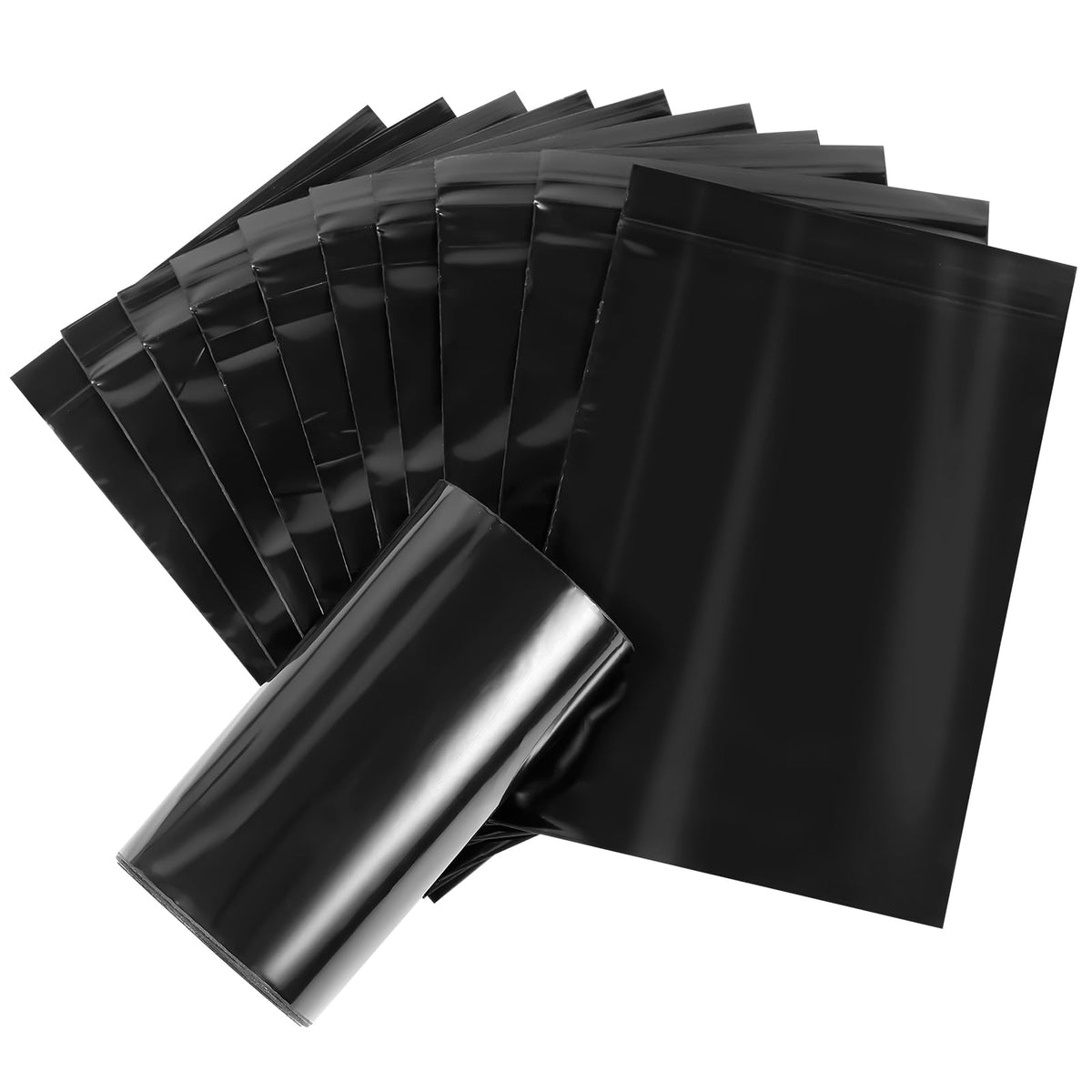 PVWSG sanitary disposal bag in opaque black with secure zipper for privacy and odor control.