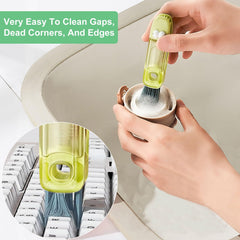 PWJGPPJV 3 in 1 cup lid cleaning brush soft U-shaped head demonstrates gap cleaning with gentle bristles