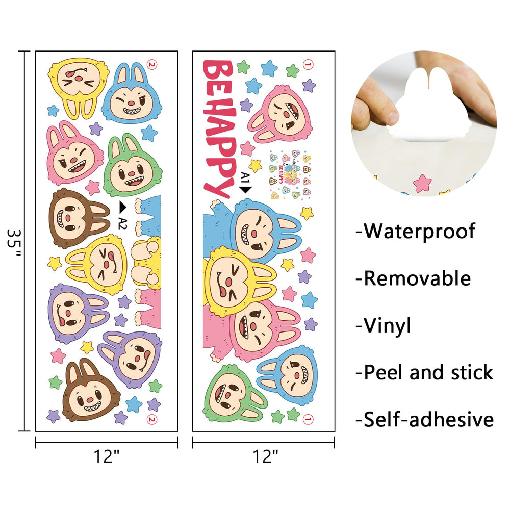 Pycat colorful patterns decal adds vibrant energy to living rooms and playrooms.