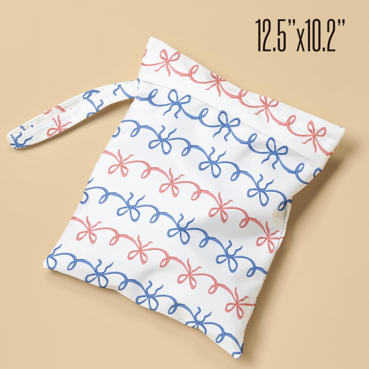 Pykfrhh wet bag multi-use stores diapers, cosmetics, swimsuits and gear.