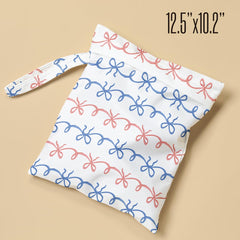 Pykfrhh wet bag multi-use stores diapers, cosmetics, swimsuits and gear.