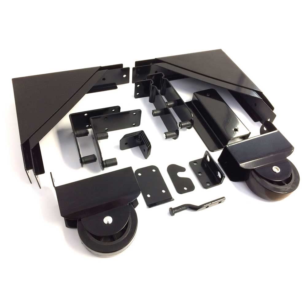 Pylex 11052-11070 sliding gate kit front view highlights durable steel construction.