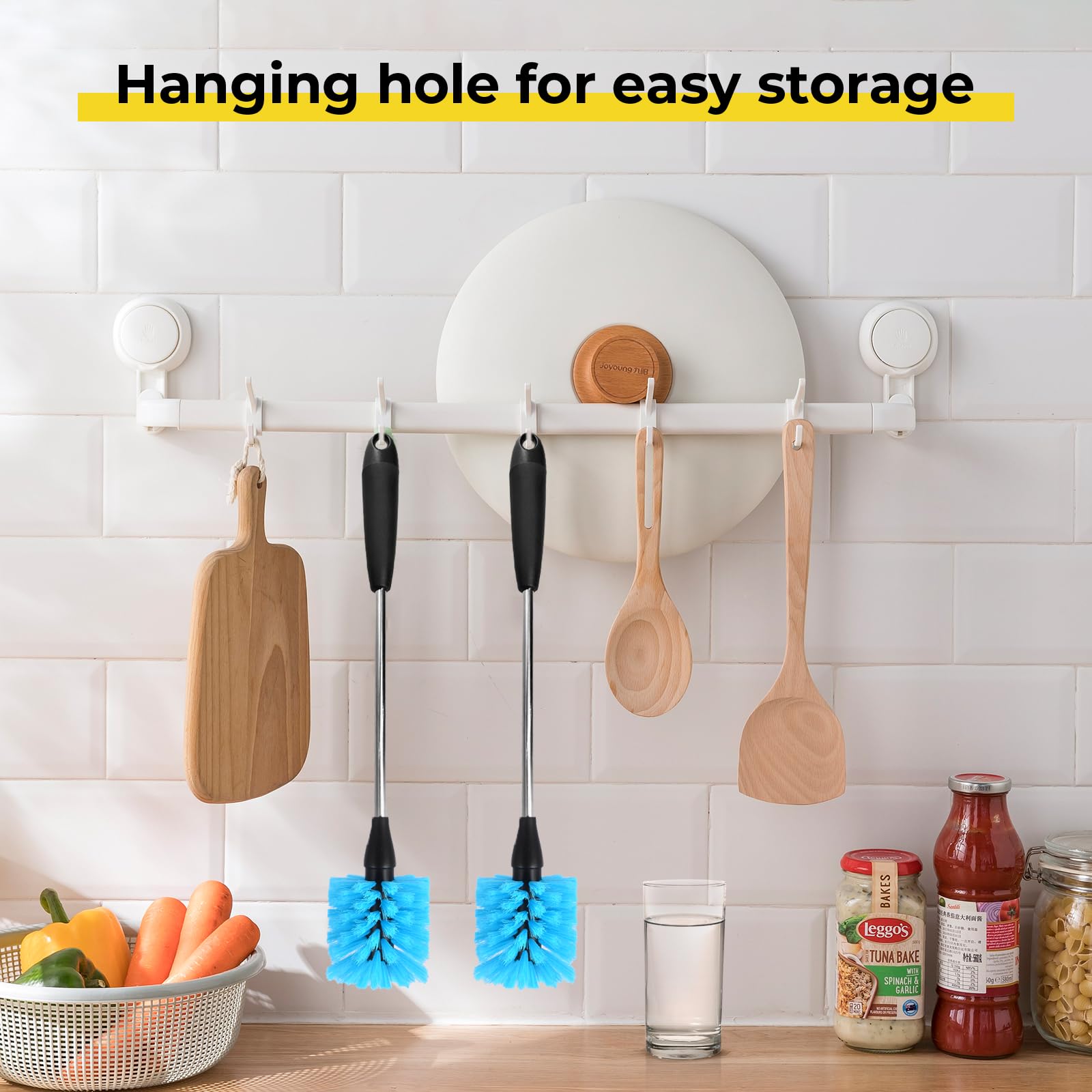 PZLife hanging hole design enables quick drying and neat kitchen storage