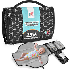PZU portable changing pad opened to 28x22 inches for on-the-go changes