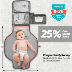 PZU changing pad cargo pockets keep diapers and clothes organized