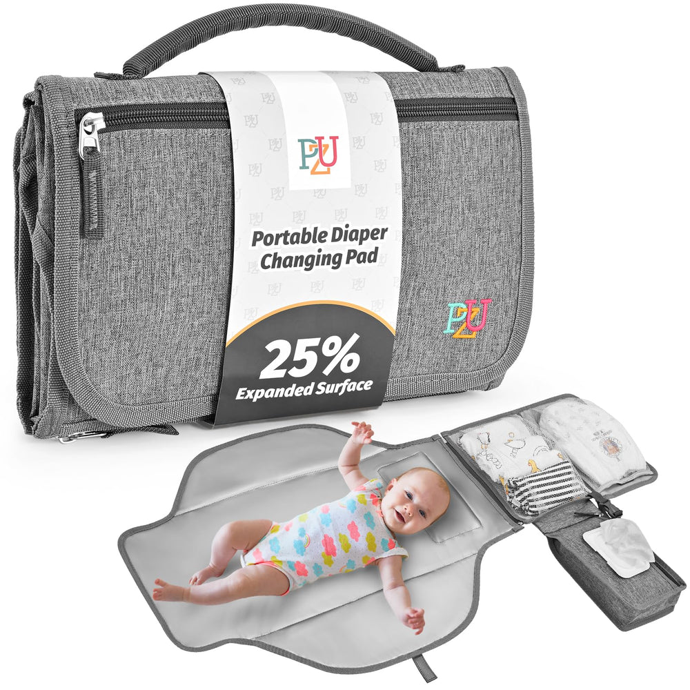 PZU portable changing pad open 28x22 inches for easy diaper changes