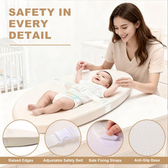 Qalvyn portable changing pad demonstrates lightweight, travel-friendly design.