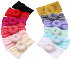 QandSweet baby headbands circle bows offer gentle elastic for newborn comfort.