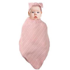 QandSweet newborn blanket closeup soft-knit fabric highlights gentle texture for baby comfort.