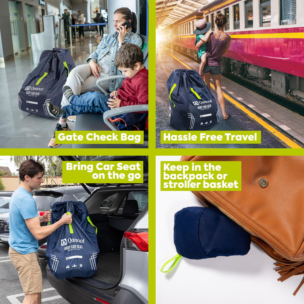 Qanoot travel bag shielding car seat from dust and humidity