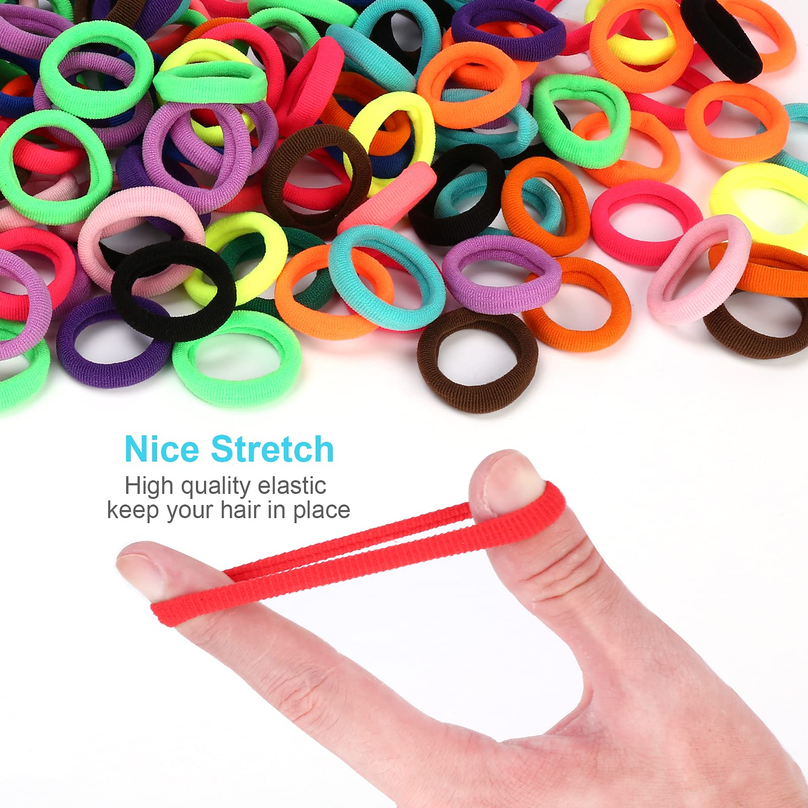 Qarwayoc 15 colors hair ties collection in vibrant tones