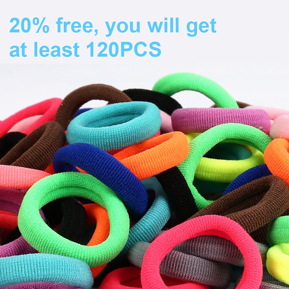 Qarwayoc baby hair ties in assorted colors, perfect for quick ponytails on the go.