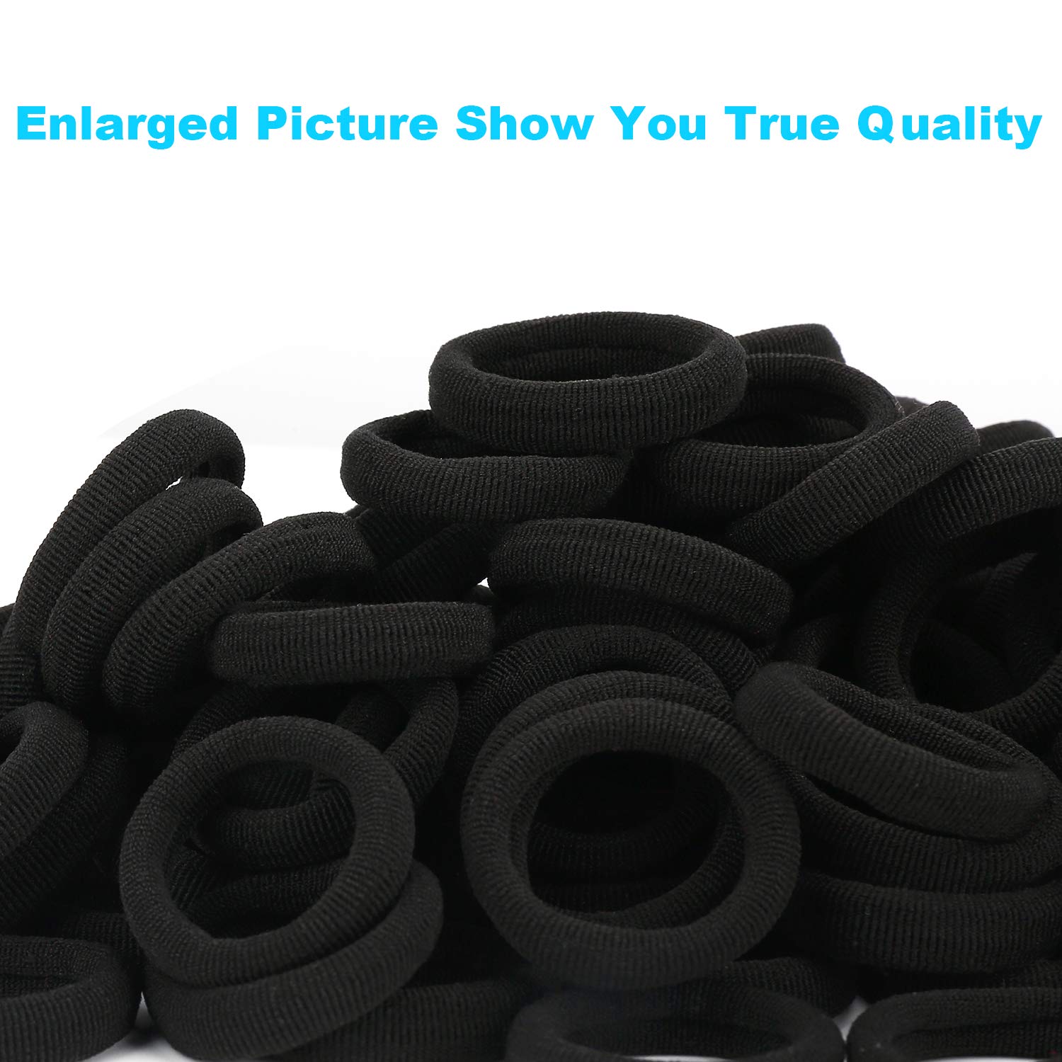 Qarwayoc bulk pearly bag hair ties image conveys organized supply for busy mornings.