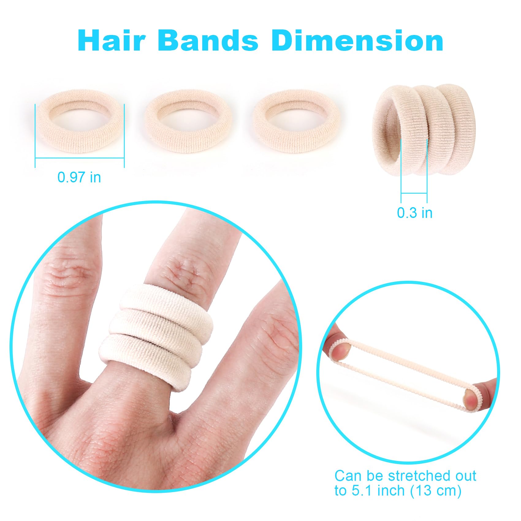Qarwayoc cotton kids elastic holders provide gentle grip for slim ponytails
