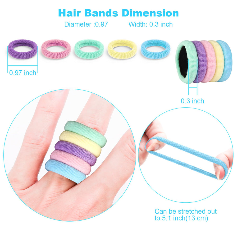 Qarwayoc cotton-spandex blend hair ties offer soft stretch for snag-free styling.