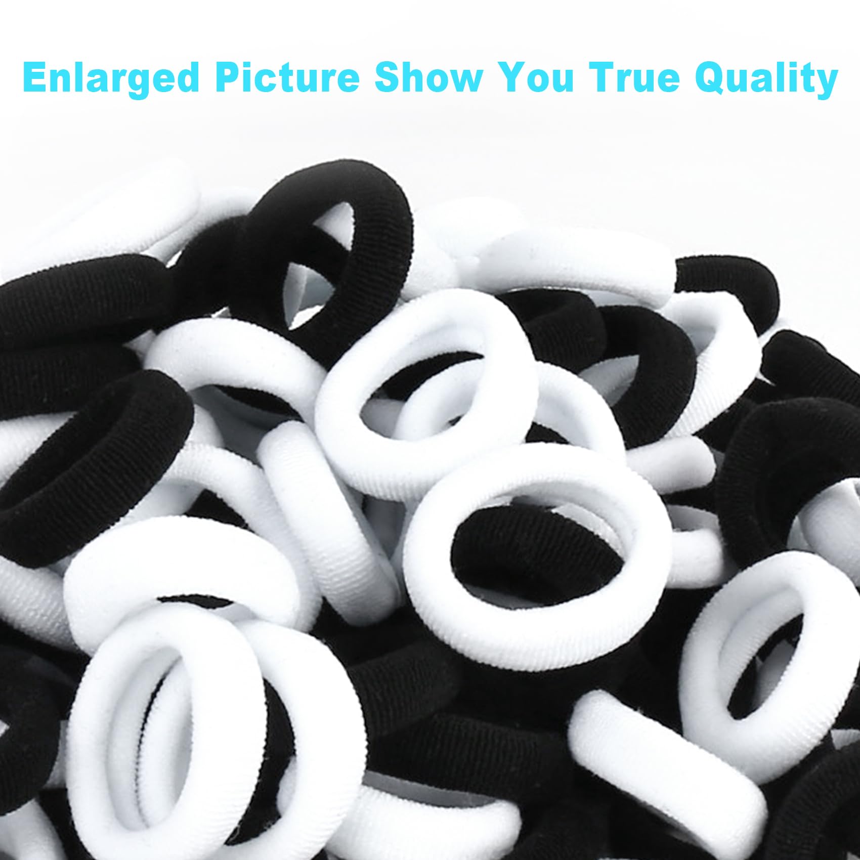 Qarwayoc kids-hair-ties-pack-multiple close-up of the pearly bag with many pieces for everyday use.