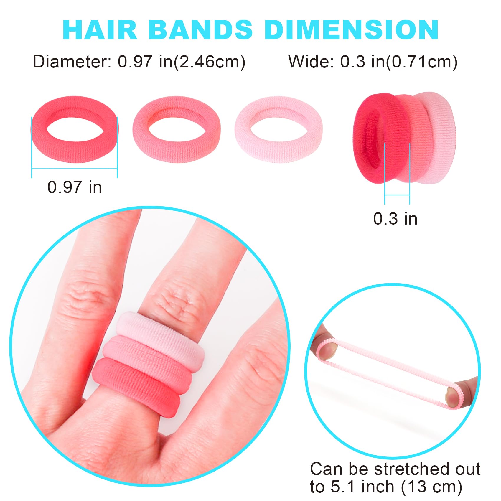 Qarwayoc seamless hair ties bag organized for easy storage and quick selection.
