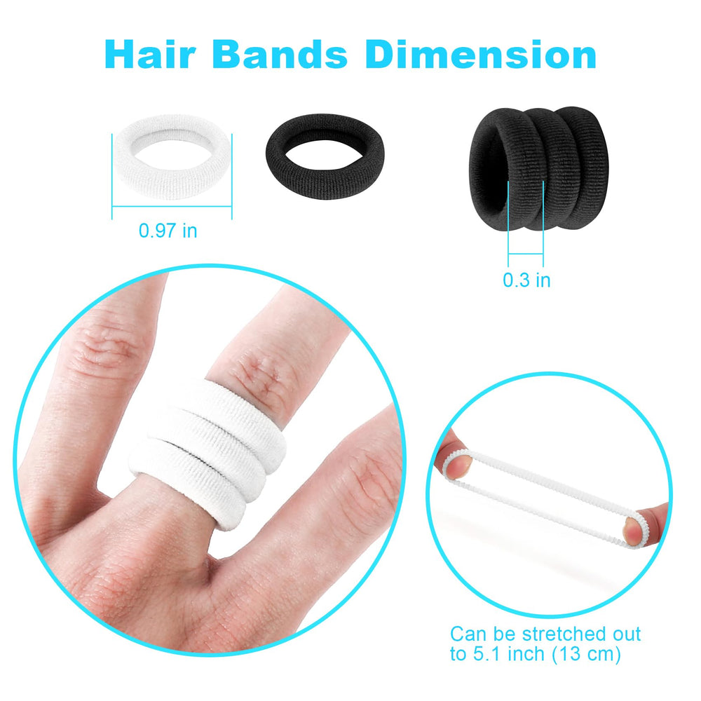 Qarwayoc small-girls-hair-ties black-and-white-colors for versatile styling.