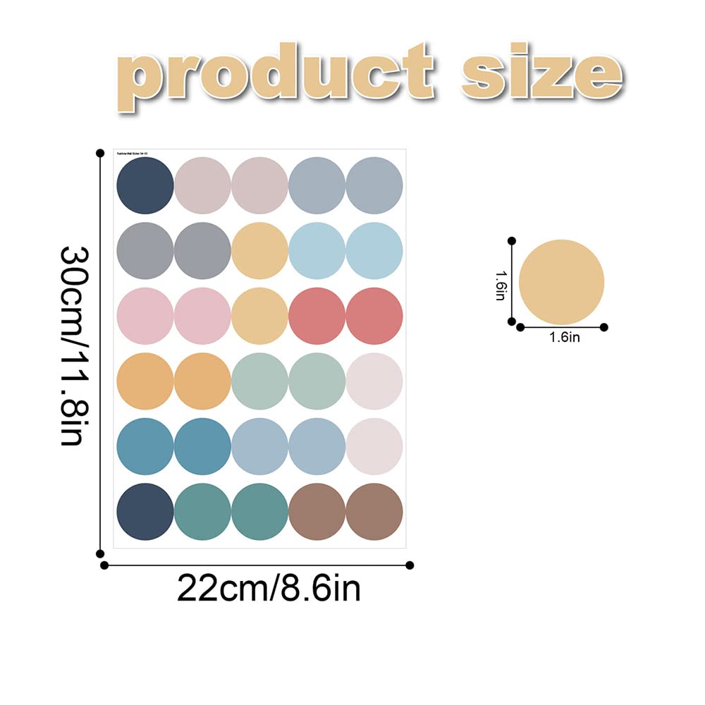 Qaxrocyn 1.6-inch matte dots in earthy Morandi tones on a clean wall.