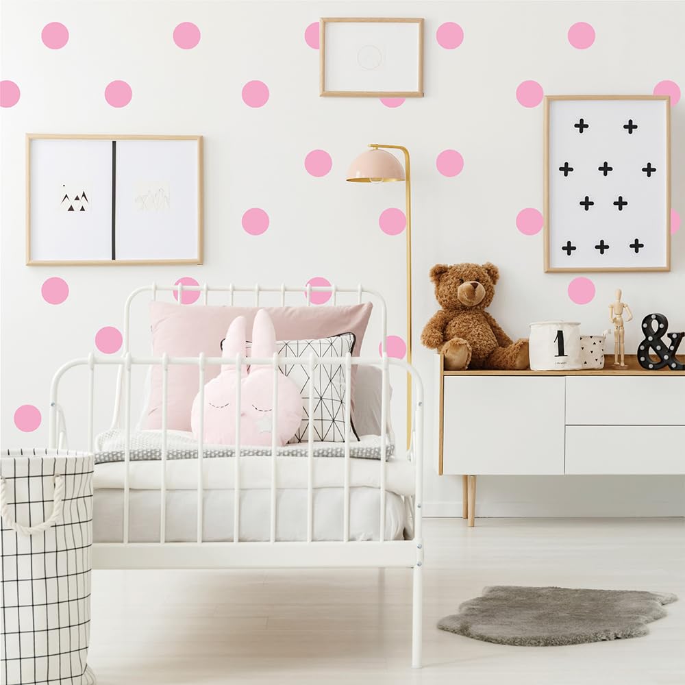 Qaxrocyn dots on girls' bedroom wall add soft chic charm