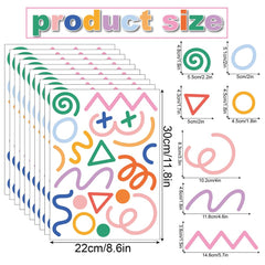 Qaxrocyn multi-color geometry wall stickers brighten classrooms and kid spaces.
