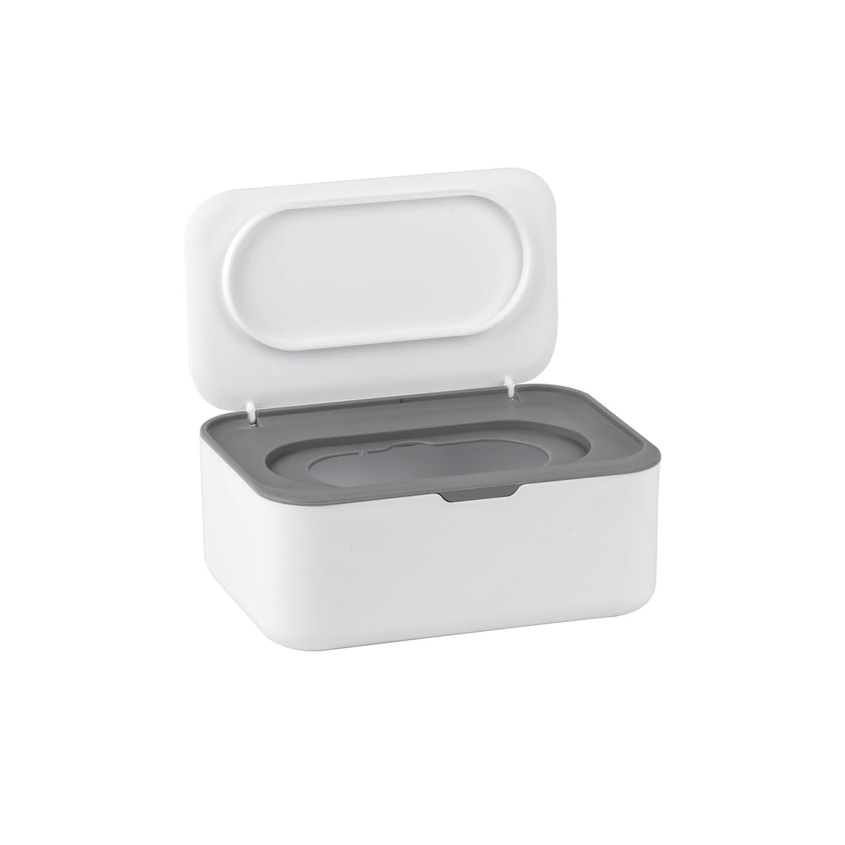 QBXMY7 baby wipes dispenser gray front shows easy-pull access for quick changes