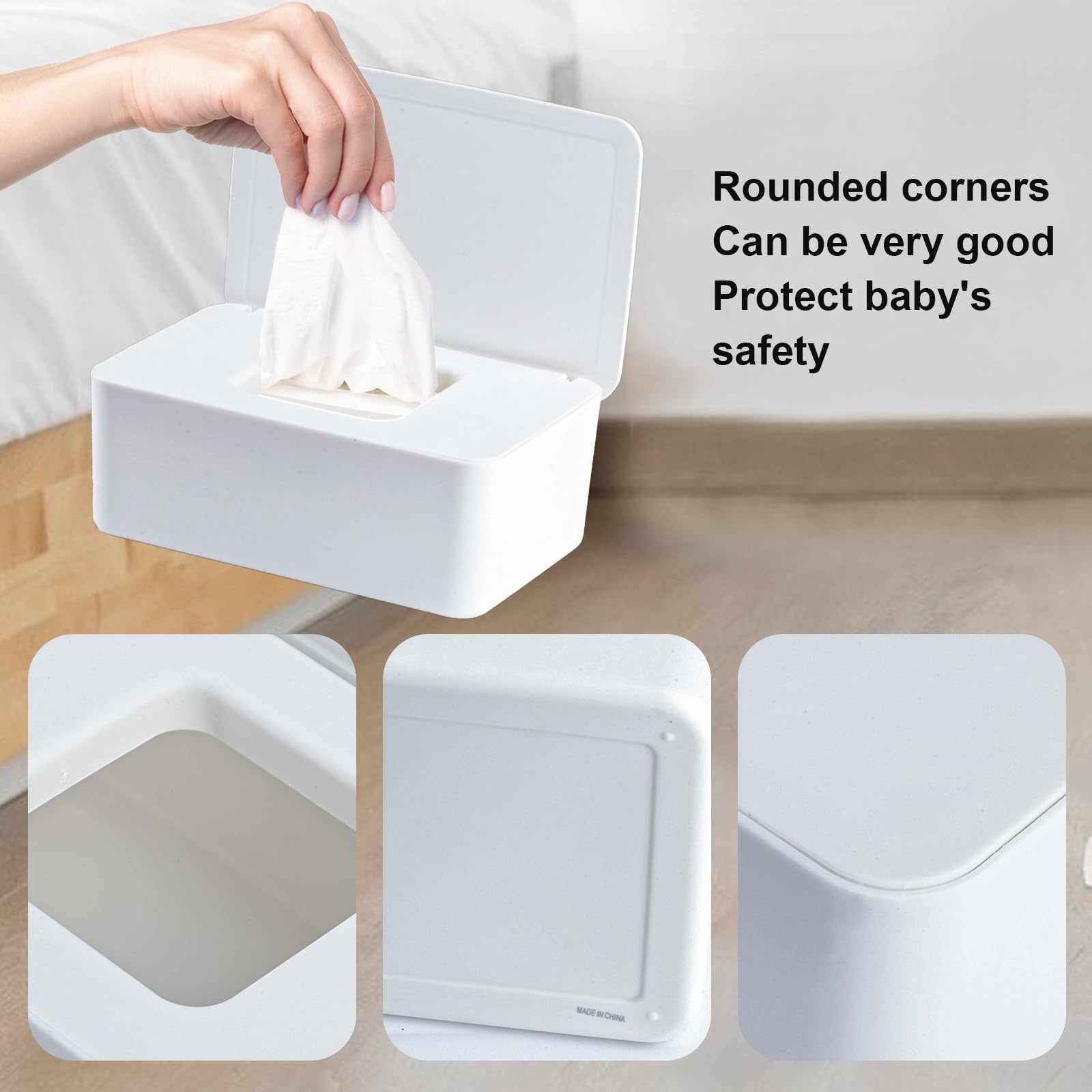 QBXMY7 wipes dispenser open cover design allows quick access.