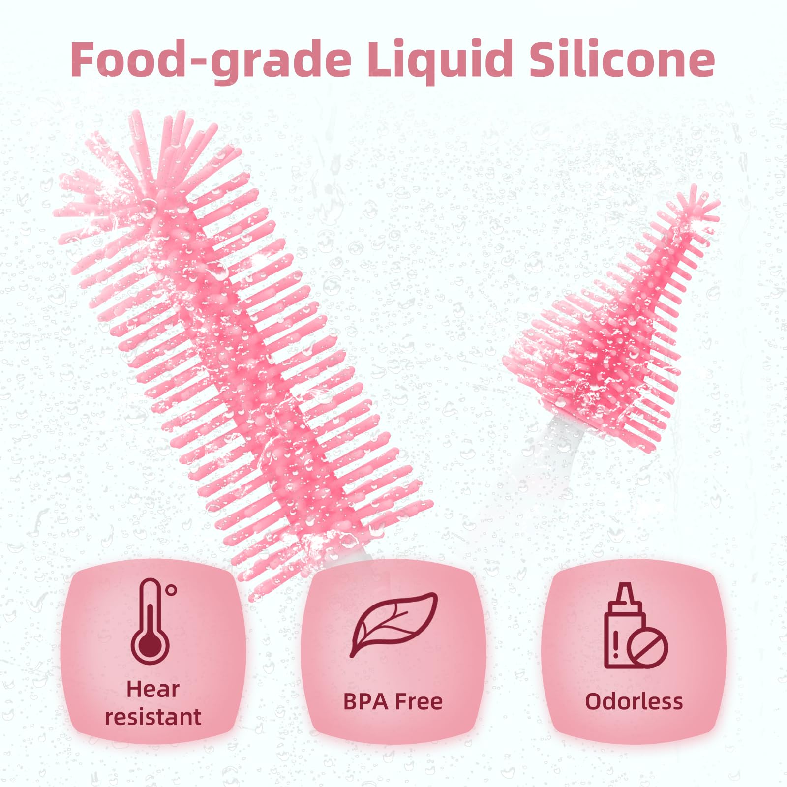 QCBF bottle brush and nipple brush set for versatile cleaning