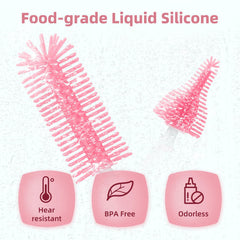 QCBF bottle brush and nipple brush set for versatile cleaning