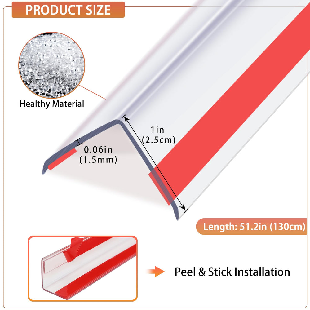 QDYMXUN transparent edge shield corner guard shown for easy peel-and-stick installation