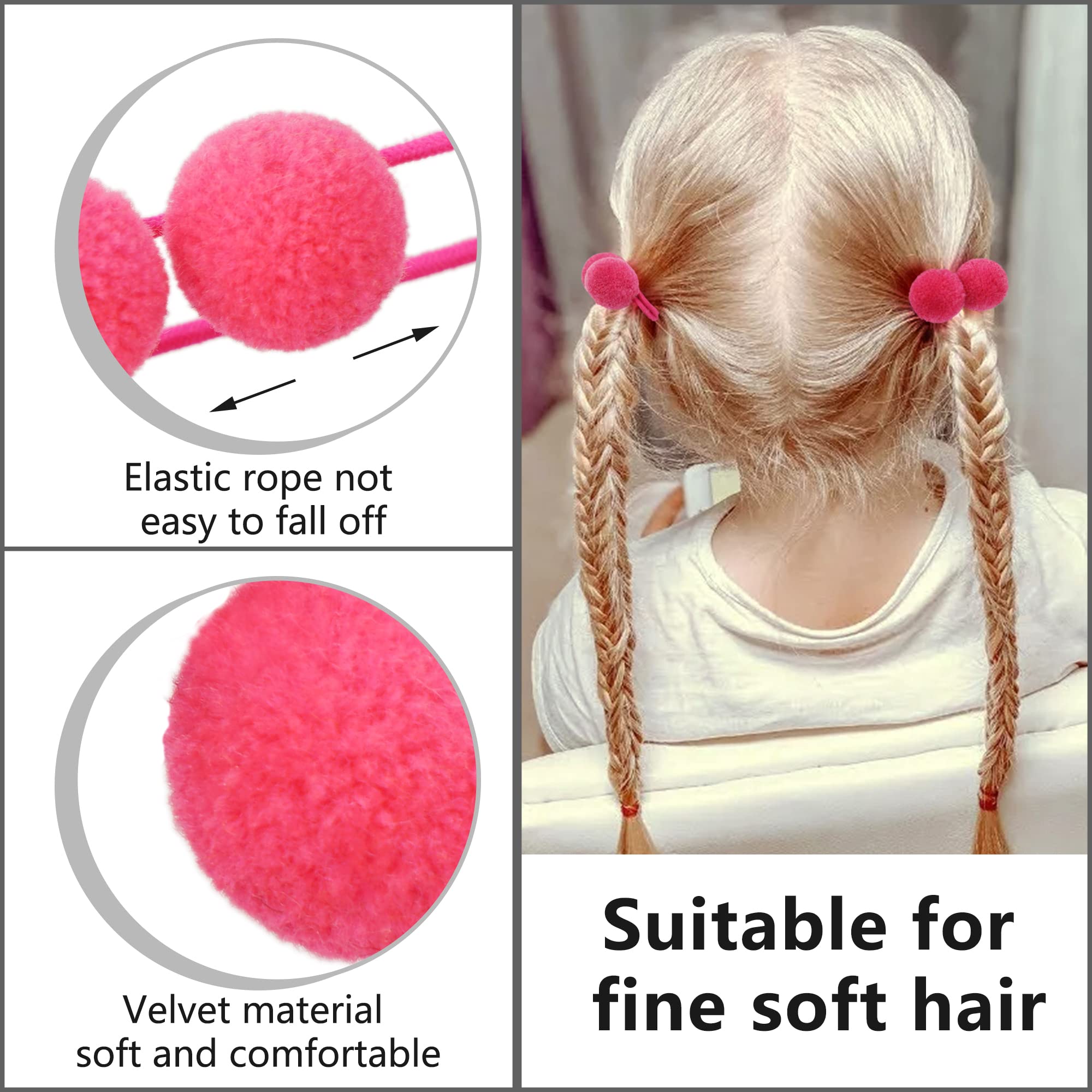 Qearl pom pom velvet packaging image highlights value and color options.