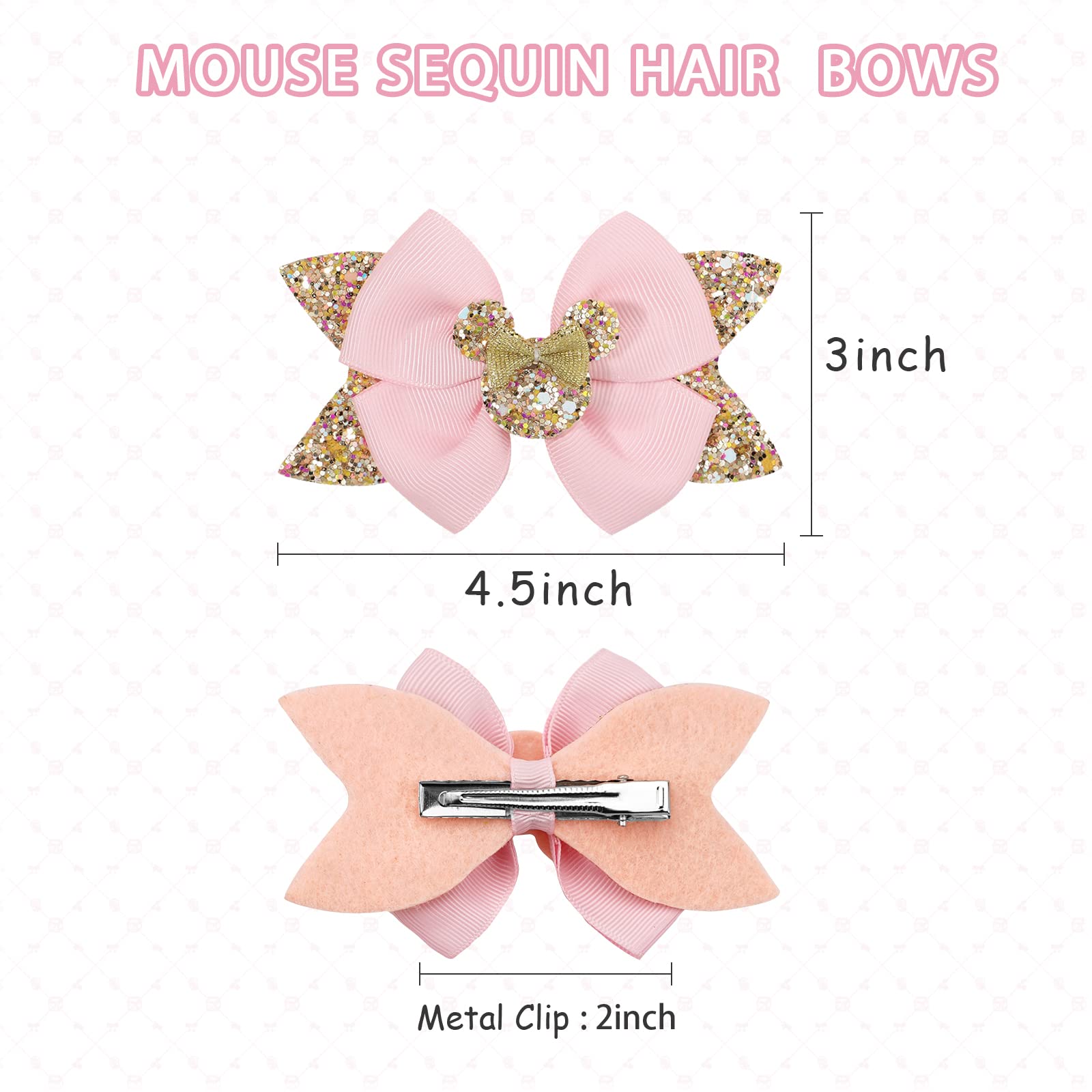 Qearl polka-dot red hair bows on clips for dress-up