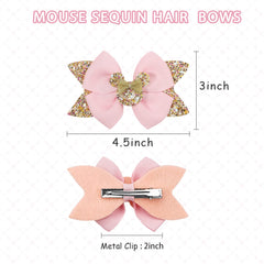 Qearl polka-dot red hair bows on clips for dress-up